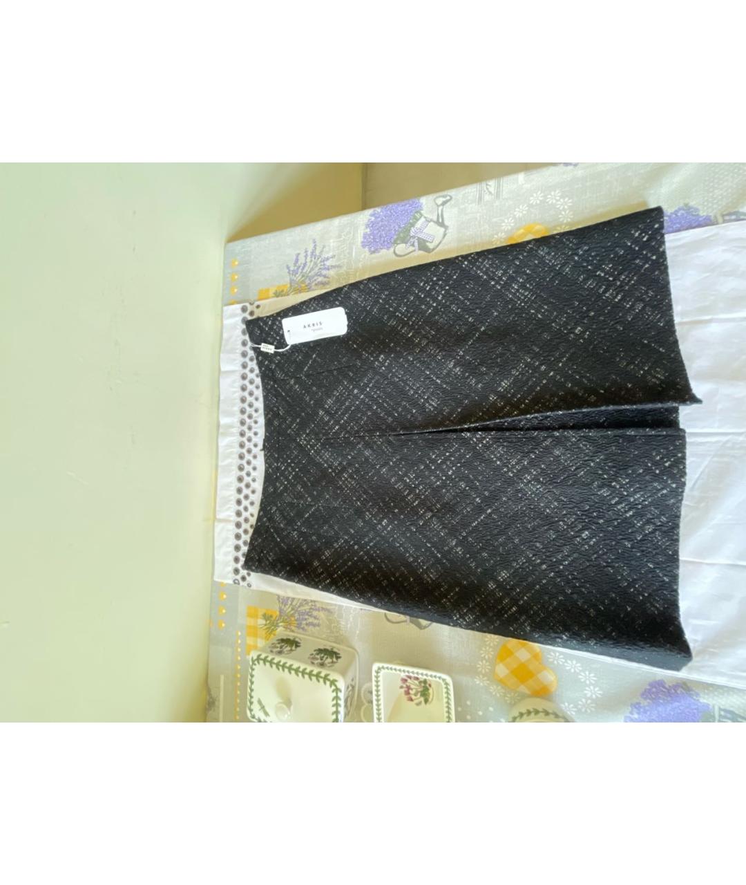 AKRIS Черная шерстяная юбка миди, фото 7