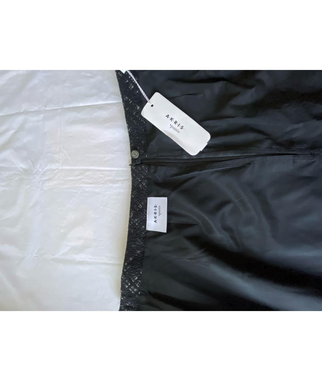 AKRIS Черная шерстяная юбка миди, фото 3