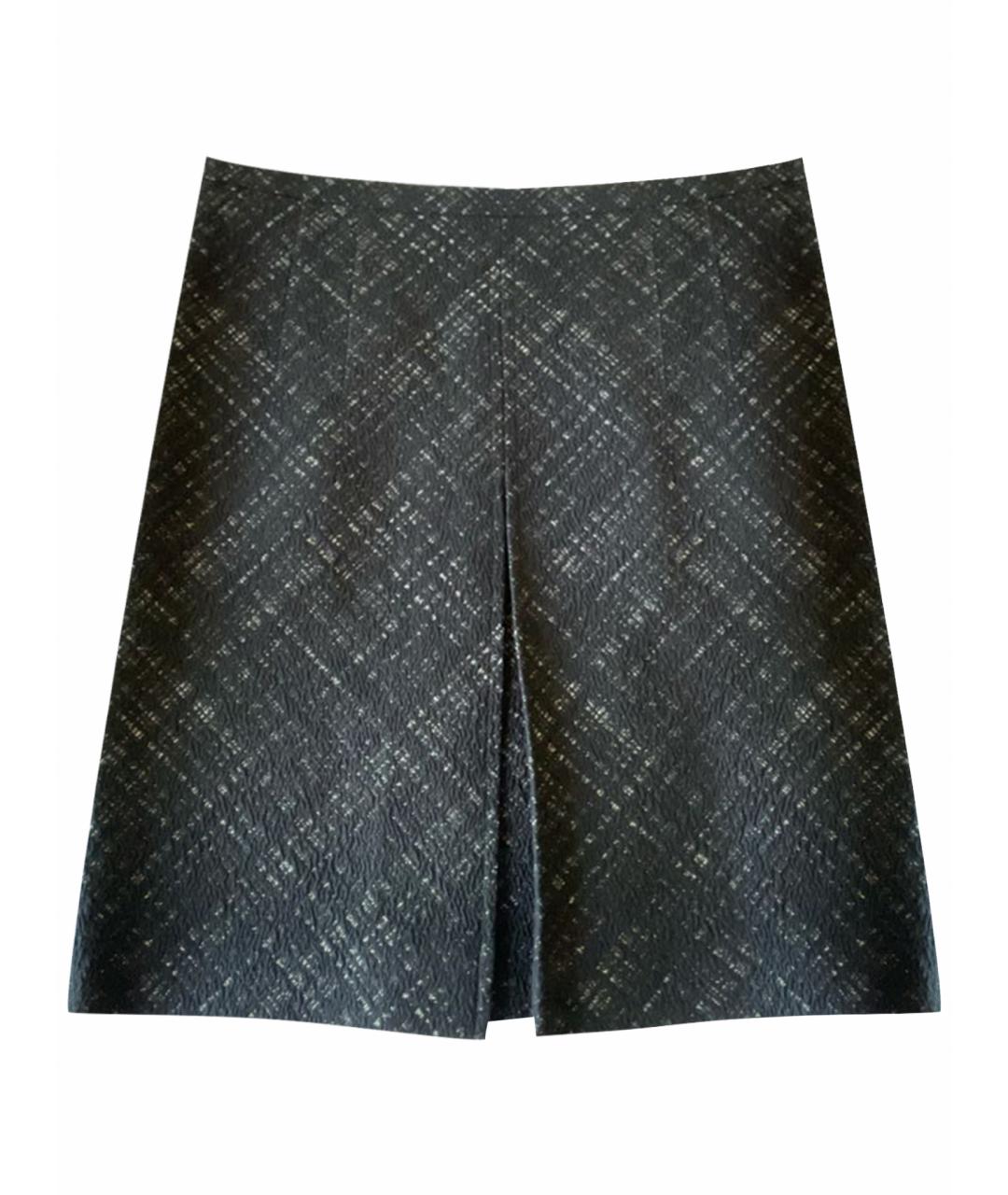 AKRIS Черная шерстяная юбка миди, фото 1