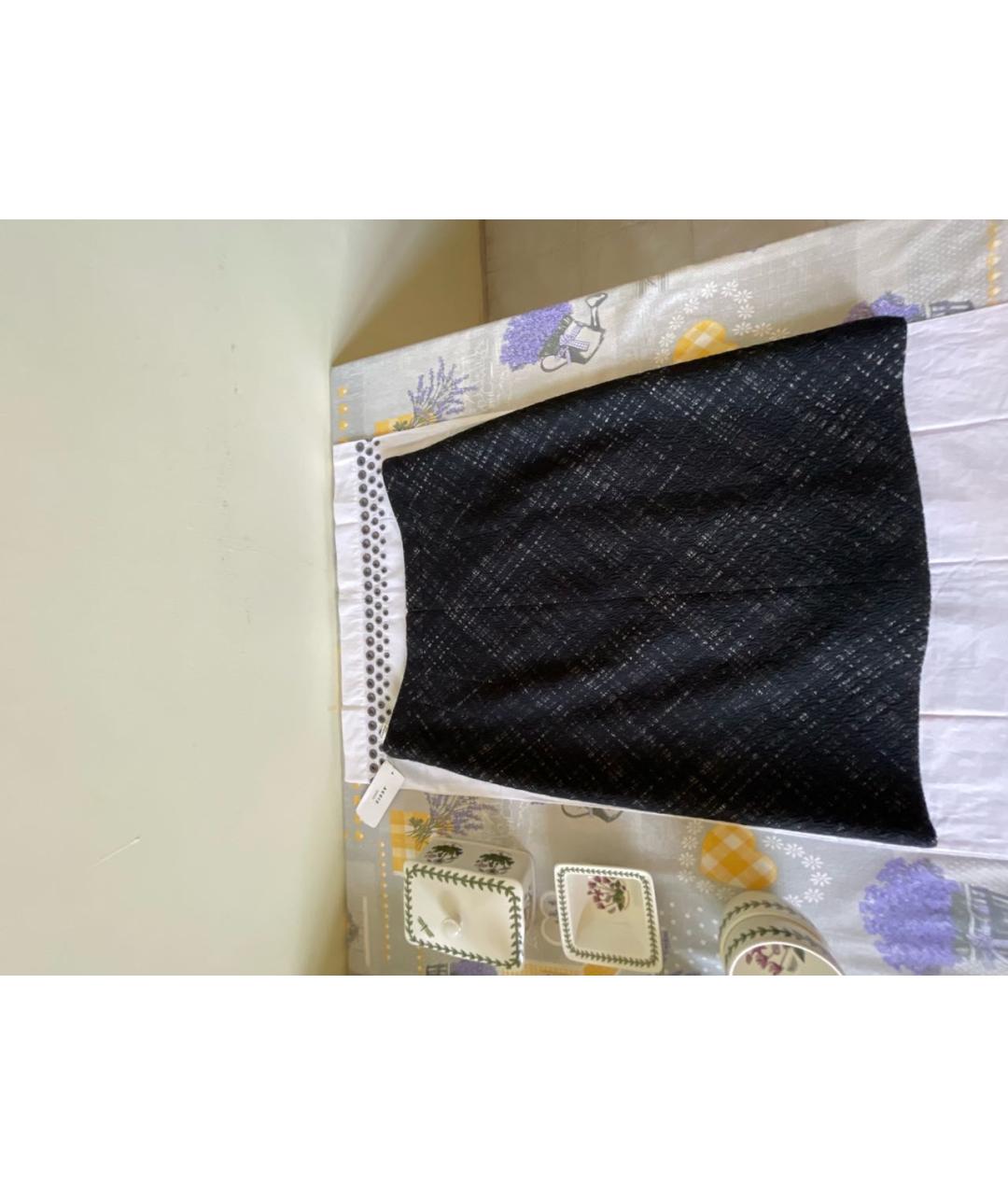 AKRIS Черная шерстяная юбка миди, фото 2