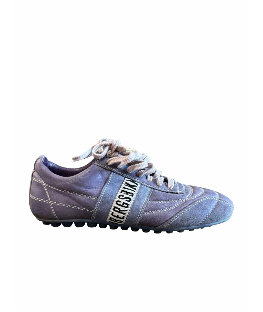 BIKKEMBERGS Фиолетовые кожаные кеды, фото 1