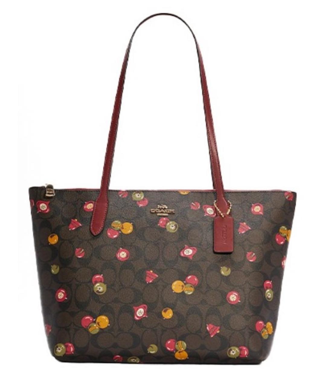 COACH Бордовая сумка тоут, фото 5