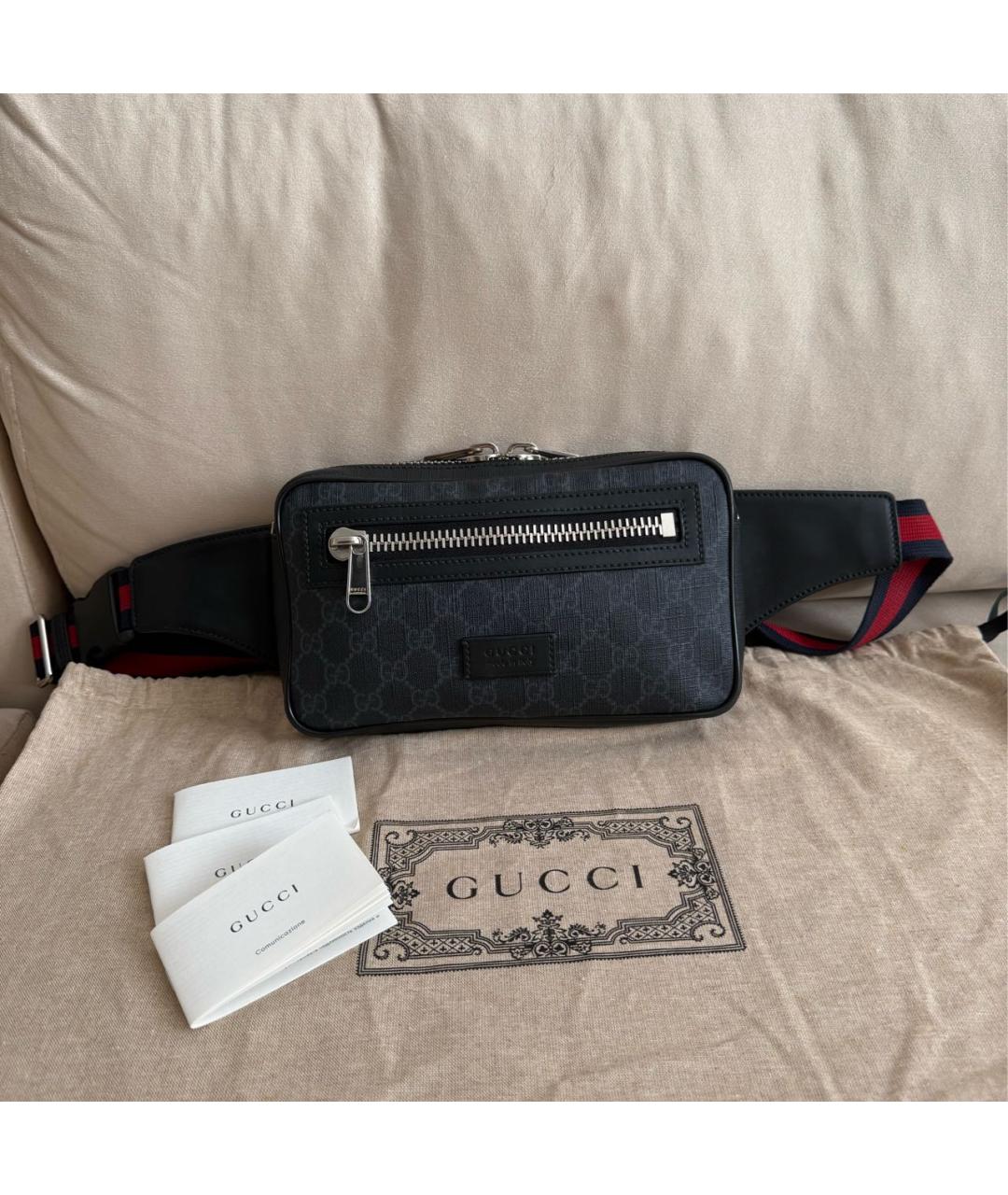 GUCCI Черная барсетка, фото 8