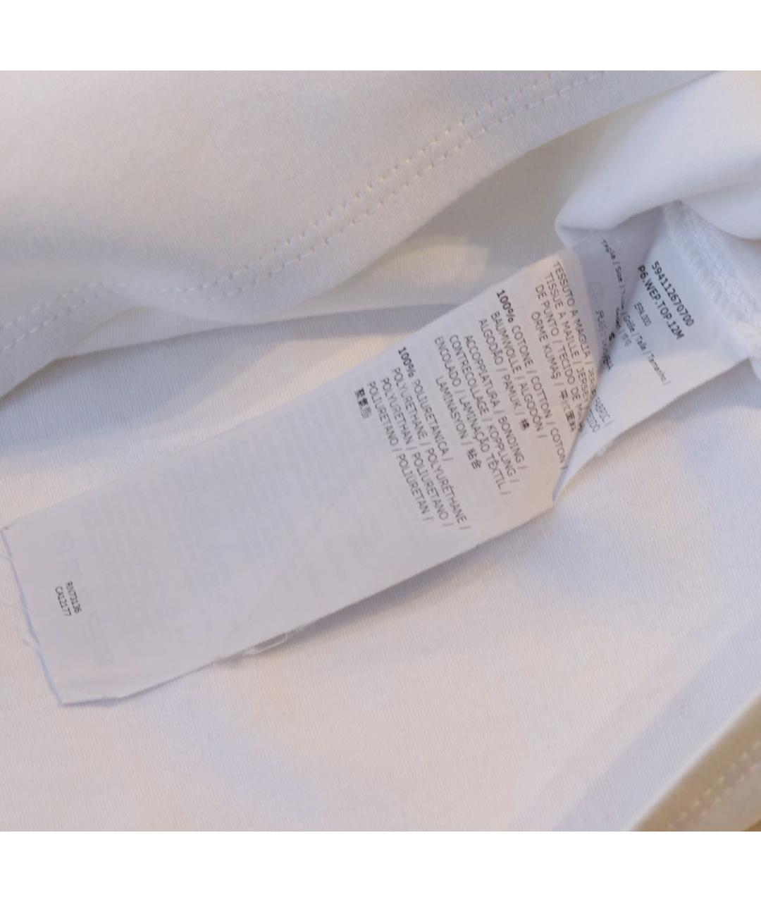 WEEKEND MAX MARA Белая хлопковая футболка, фото 8