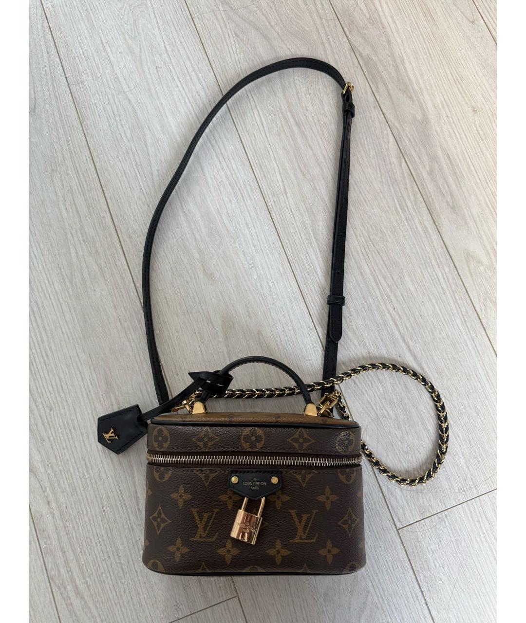 LOUIS VUITTON Коричневая кожаная сумка через плечо, фото 5