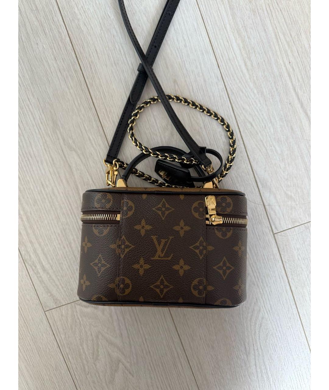 LOUIS VUITTON Коричневая кожаная сумка через плечо, фото 3