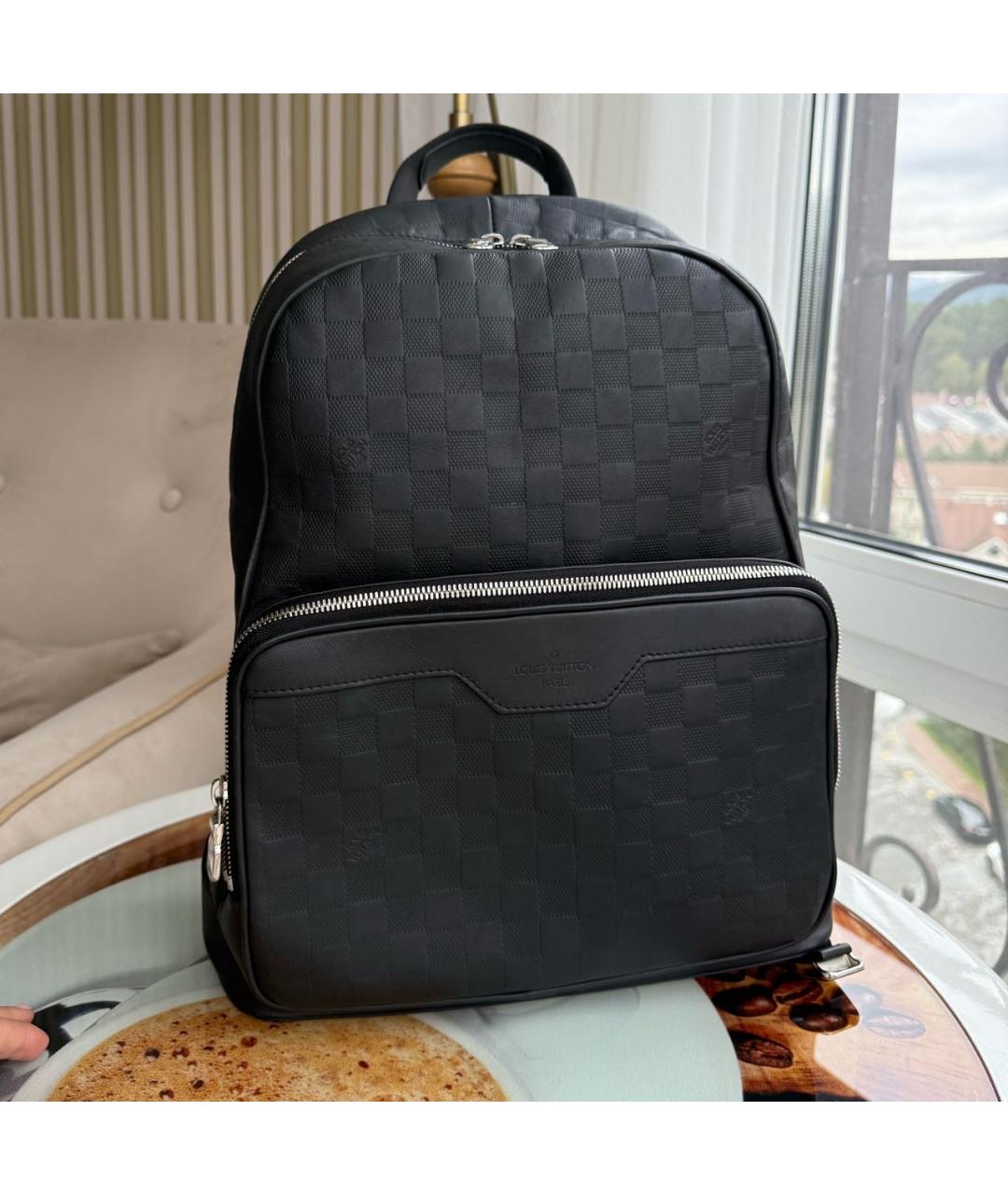 LOUIS VUITTON Черный кожаный рюкзак, фото 8