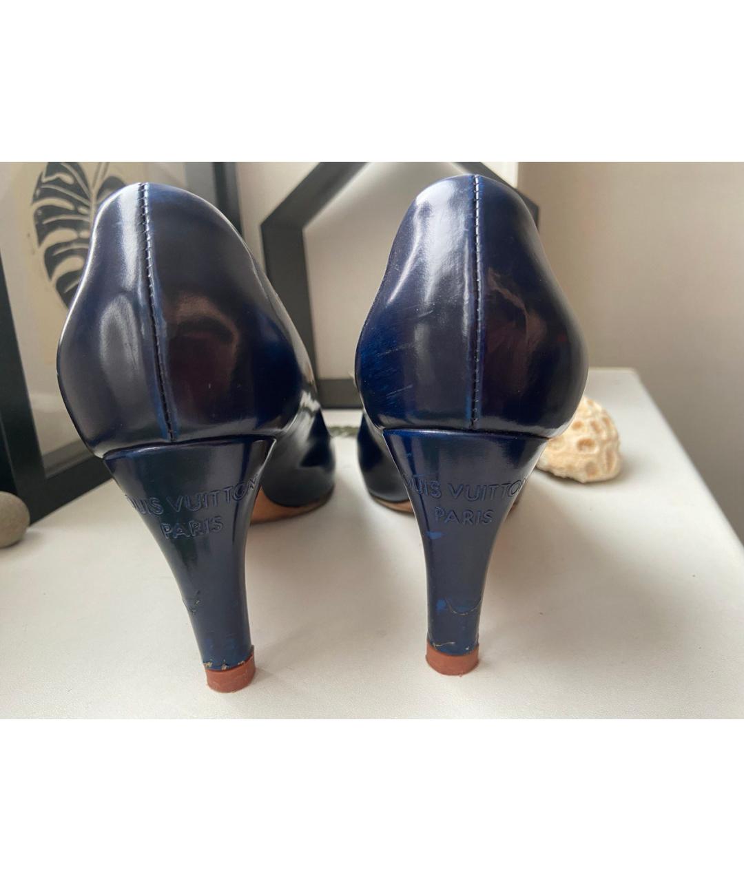 LOUIS VUITTON Синие кожаные туфли, фото 3