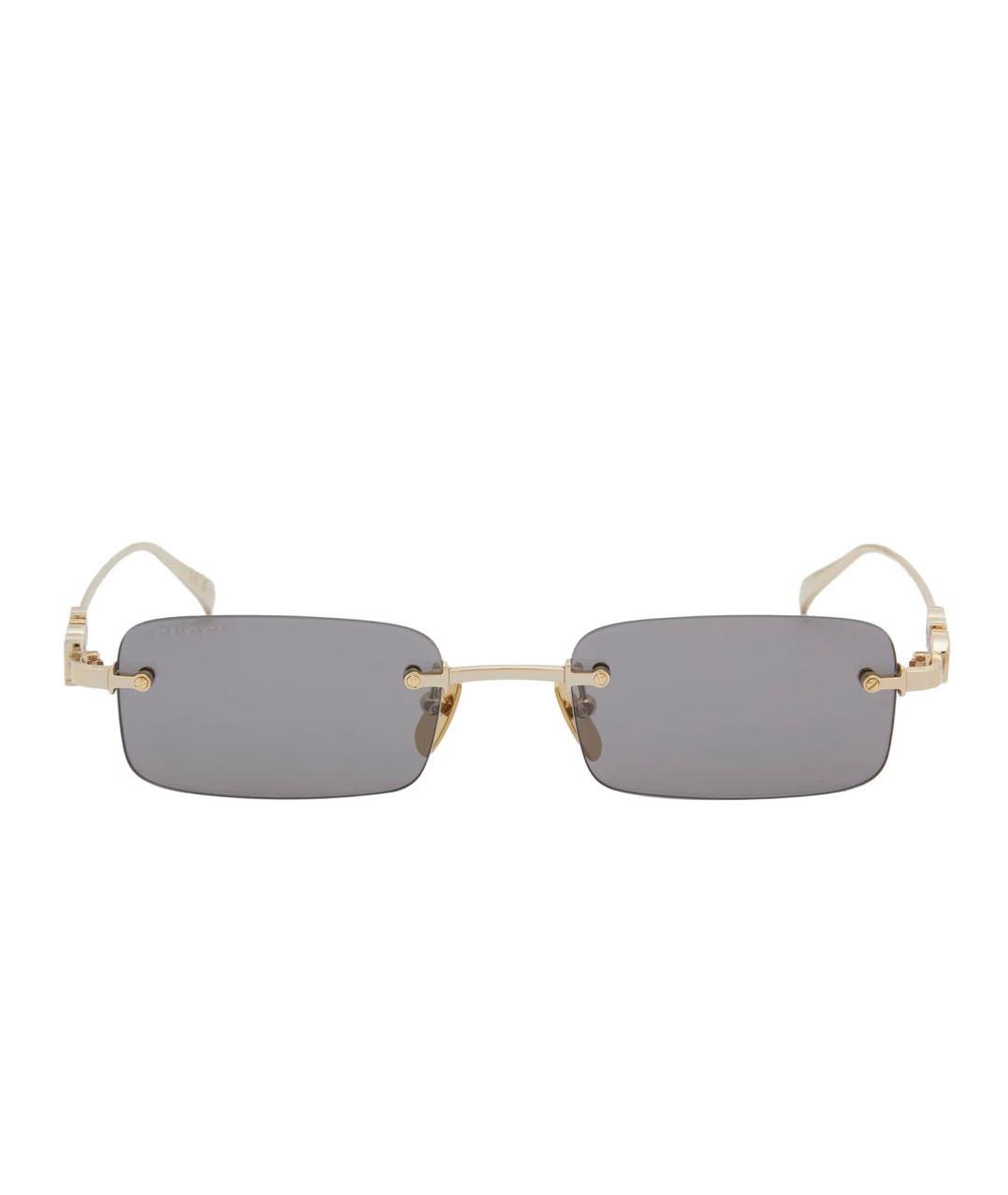 GUCCI Золотые металлические солнцезащитные очки, фото 2