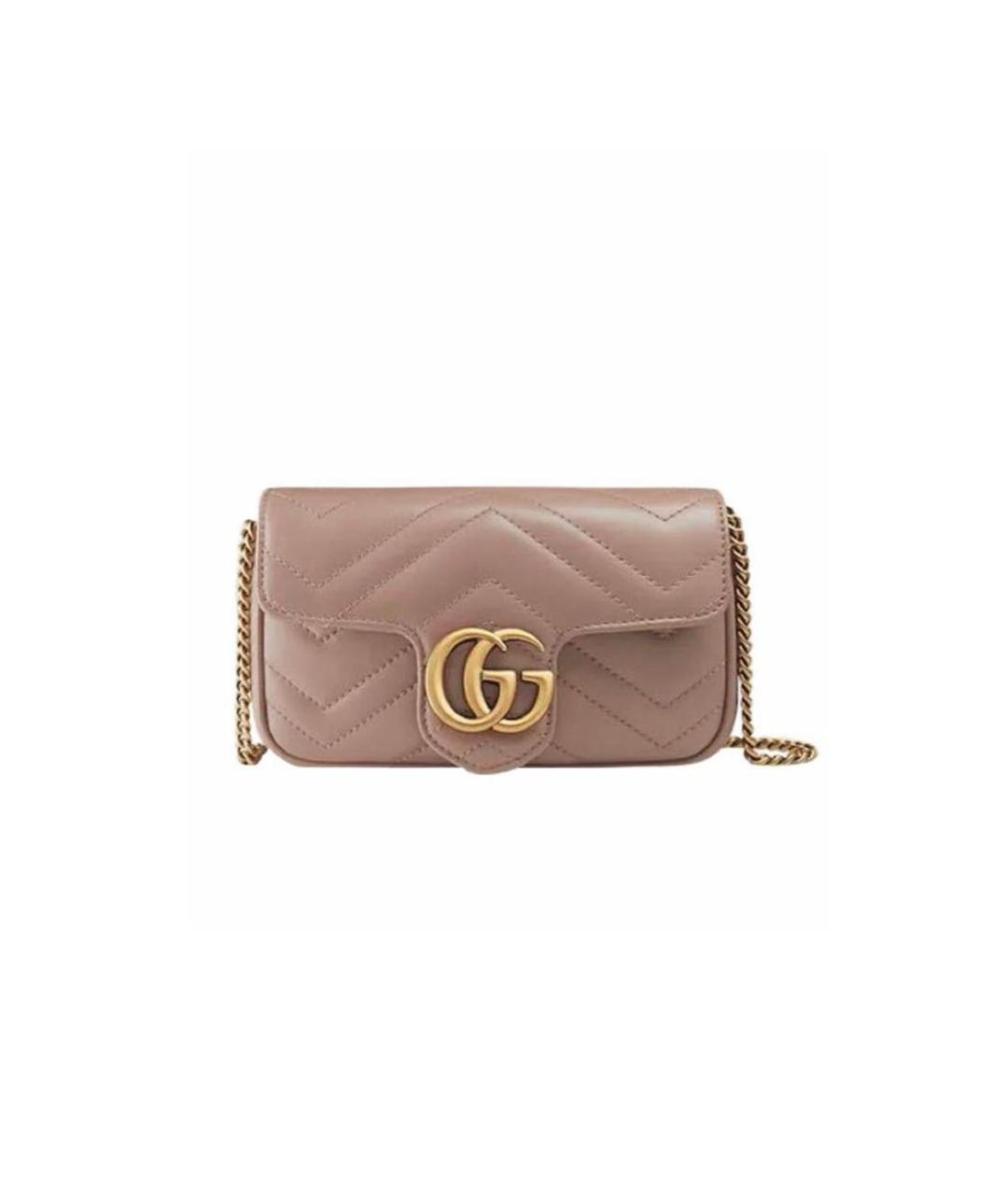 GUCCI Бежевая кожаная сумка через плечо, фото 1