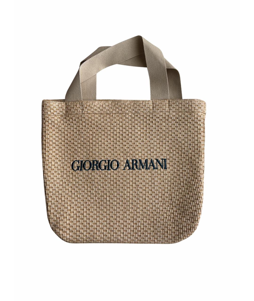 GIORGIO ARMANI Бежевая сумка с короткими ручками, фото 1