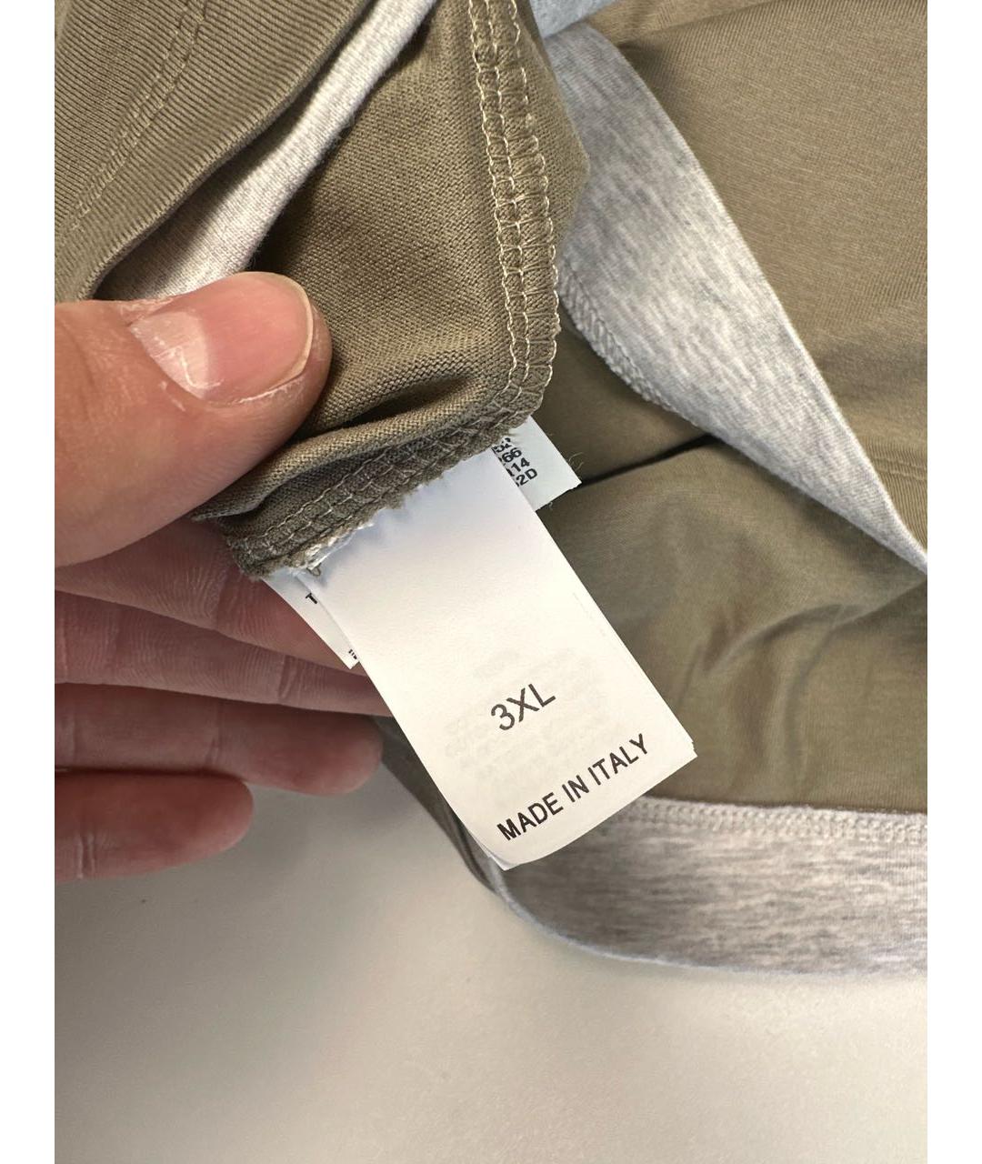 BRUNELLO CUCINELLI Бежевая хлопковая футболка, фото 3