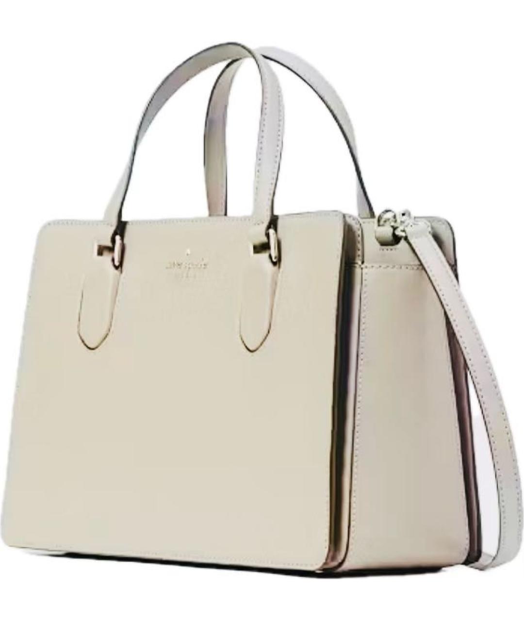 KATE SPADE Бежевая кожаная сумка с короткими ручками, фото 3
