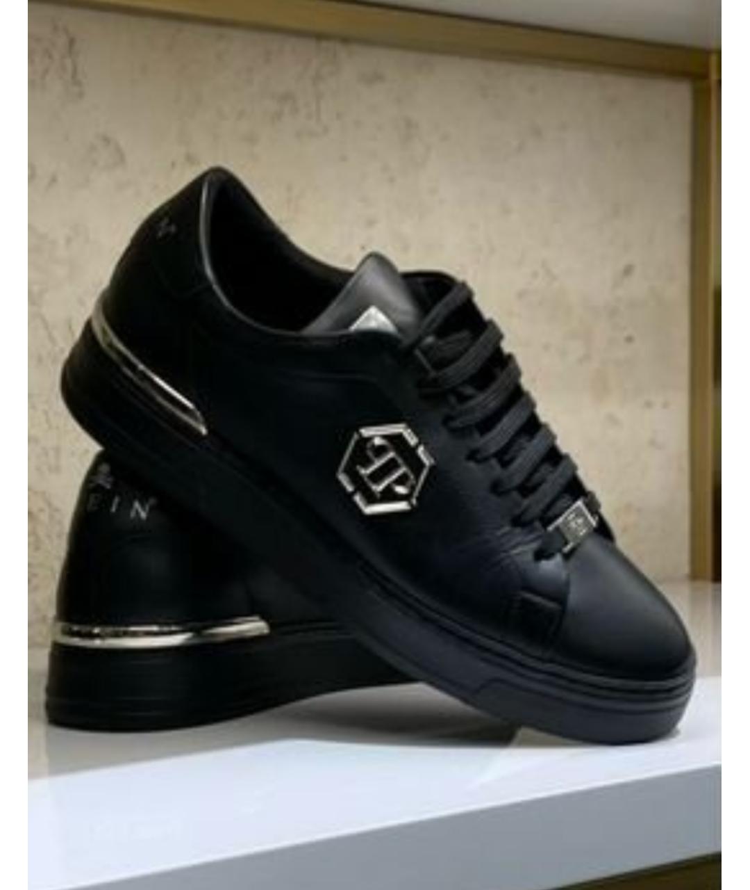 PHILIPP PLEIN Черные низкие кроссовки / кеды, фото 4
