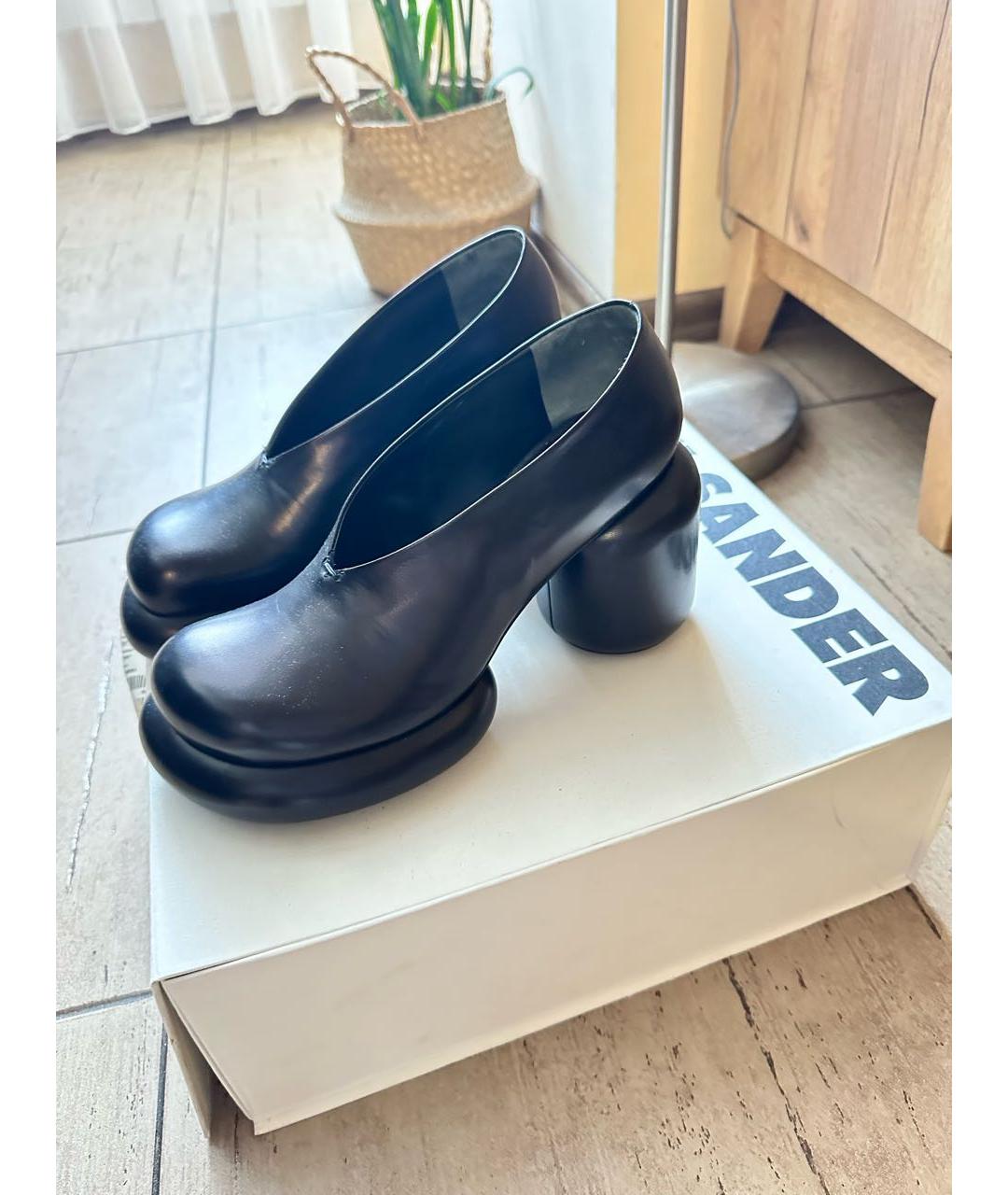 JIL SANDER Черные кожаные лоферы, фото 5