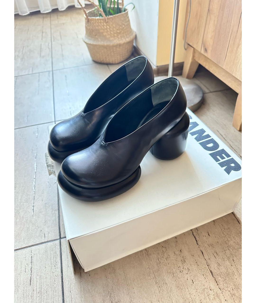 JIL SANDER Черные кожаные лоферы, фото 9