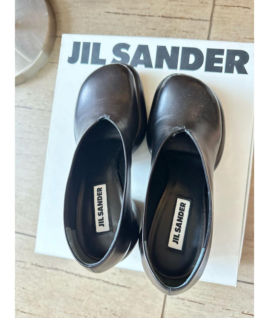 JIL SANDER Черные кожаные лоферы, фото 3