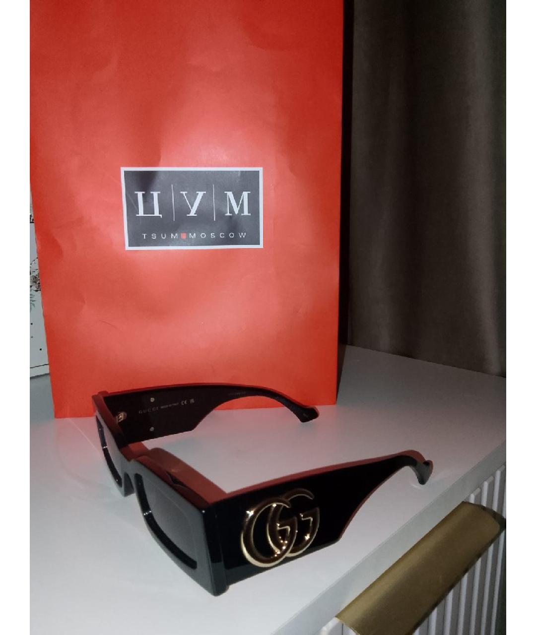 GUCCI Черные пластиковые солнцезащитные очки, фото 3