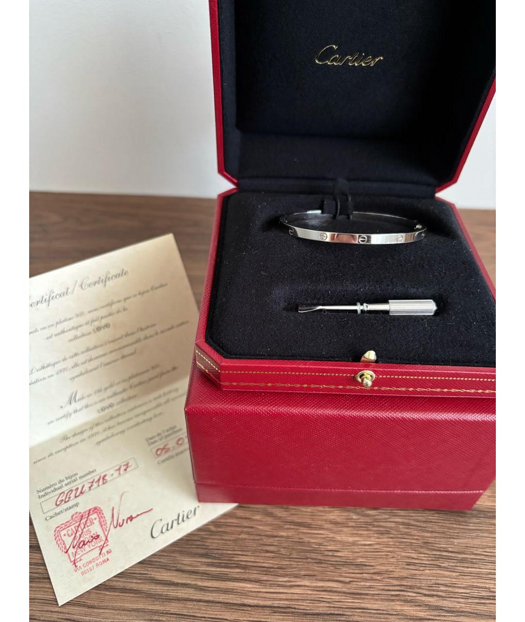 CARTIER Серебрянный браслет из белого золота, фото 3