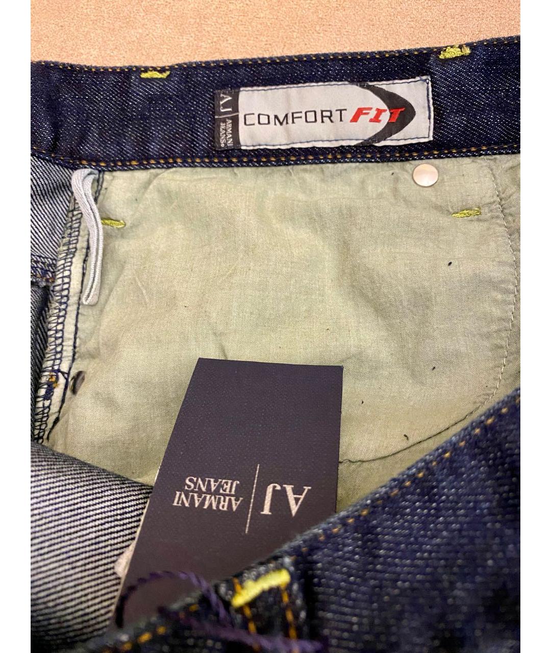 ARMANI JEANS Синие хлопковые прямые джинсы, фото 5
