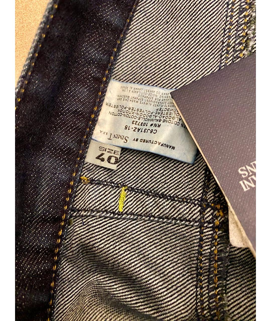 ARMANI JEANS Синие хлопковые прямые джинсы, фото 4