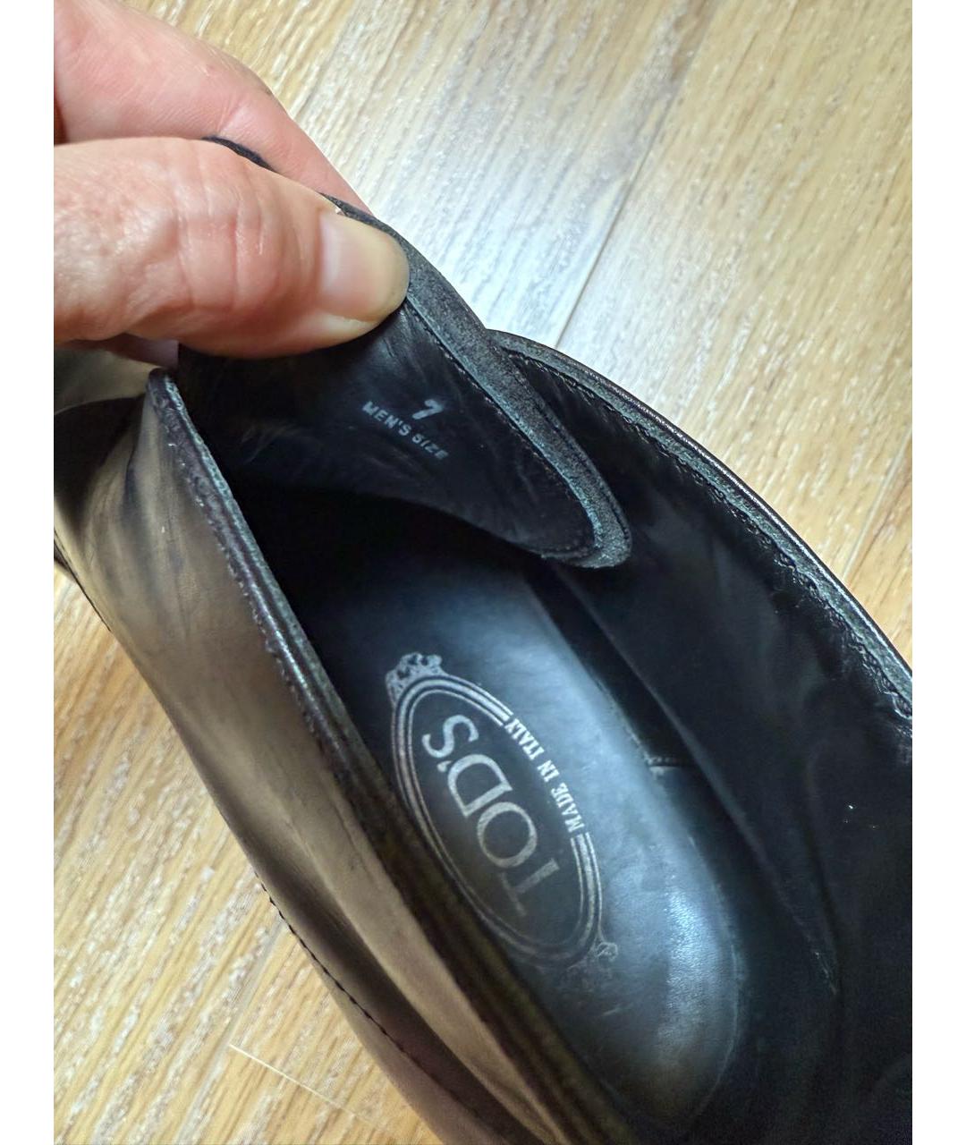 TOD'S Черные кожаные высокие ботинки, фото 5