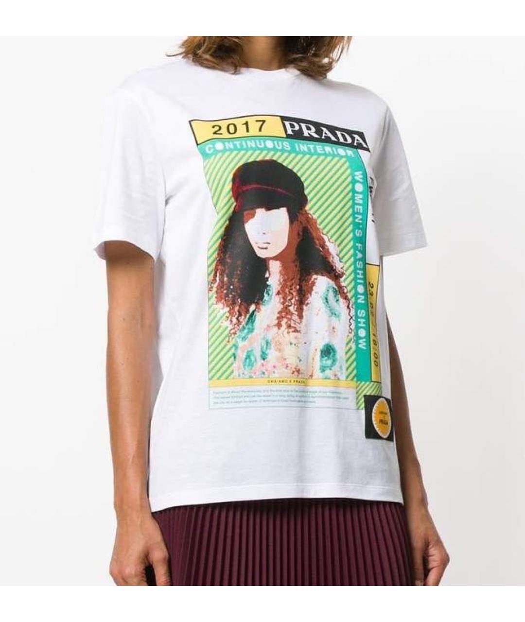 PRADA Белая хлопковая футболка, фото 3