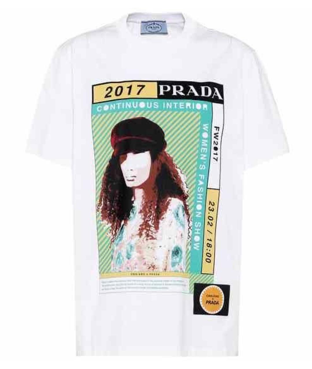 PRADA Белая хлопковая футболка, фото 9