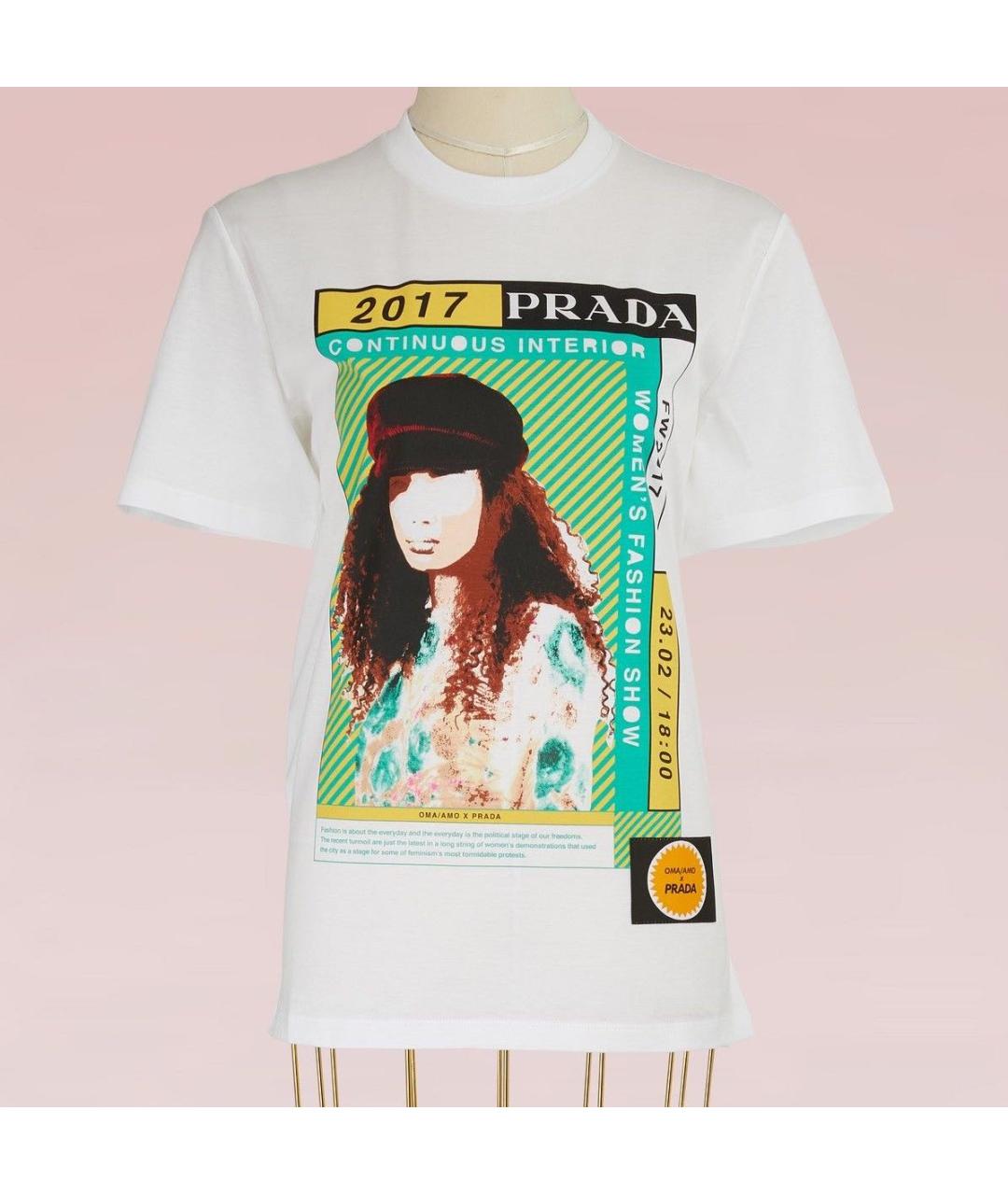 PRADA Белая хлопковая футболка, фото 2