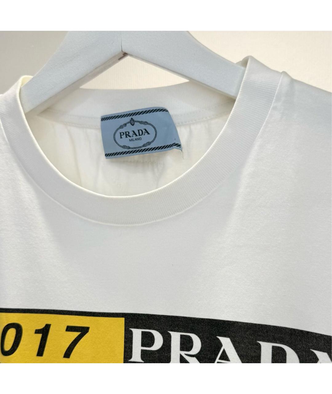 PRADA Белая хлопковая футболка, фото 8