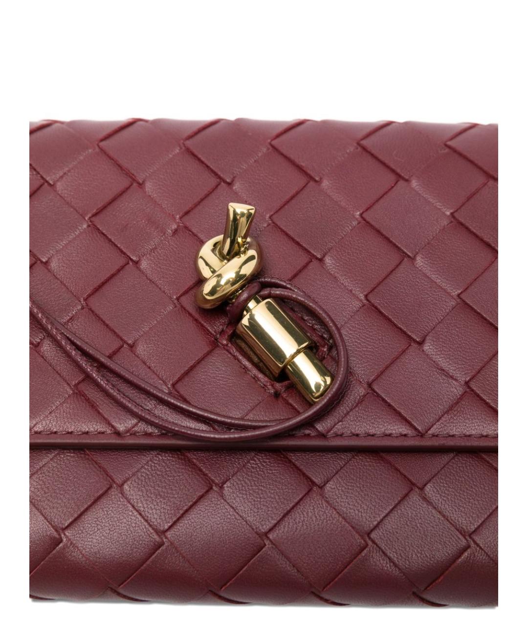 BOTTEGA VENETA Бордовая кожаная сумка через плечо, фото 5
