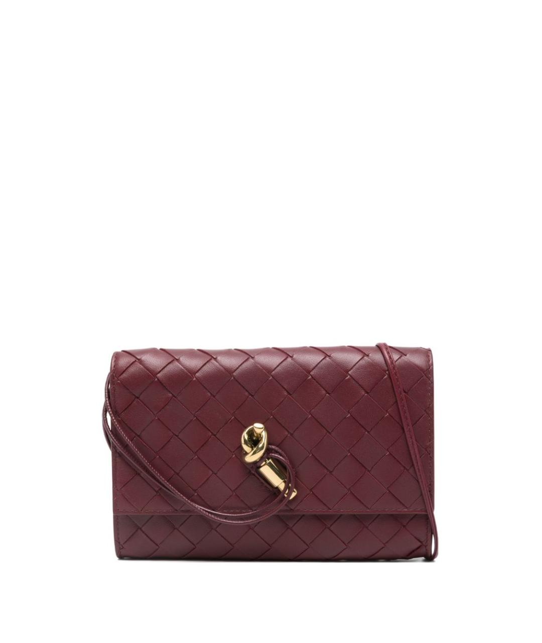 BOTTEGA VENETA Бордовая кожаная сумка через плечо, фото 1