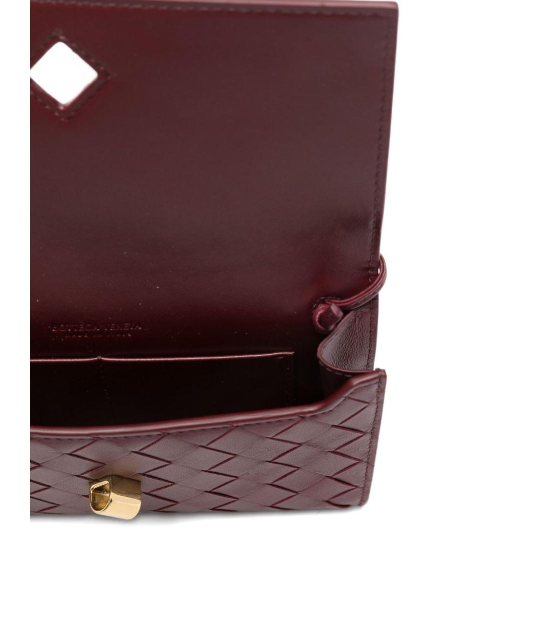 BOTTEGA VENETA Бордовая кожаная сумка через плечо, фото 4