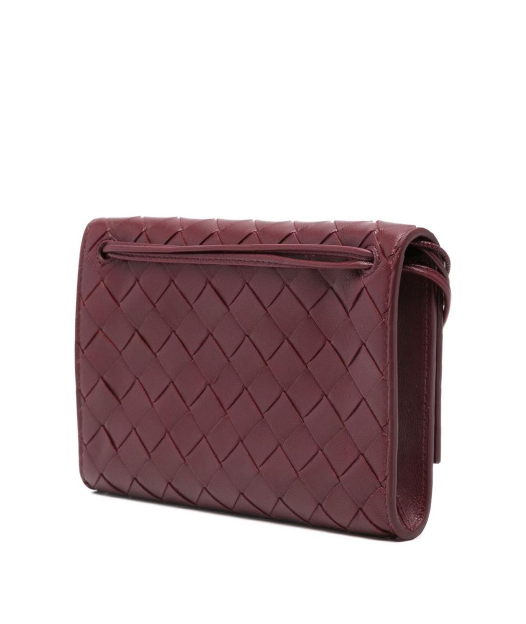 BOTTEGA VENETA Бордовая кожаная сумка через плечо, фото 3