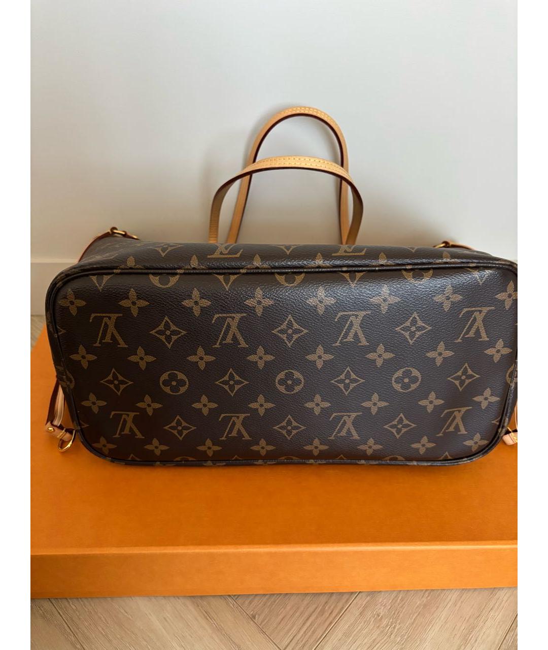 LOUIS VUITTON Коричневая кожаная сумка тоут, фото 2