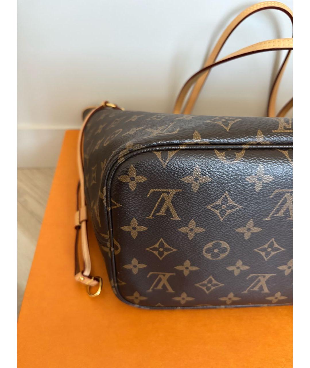 LOUIS VUITTON Коричневая кожаная сумка тоут, фото 3