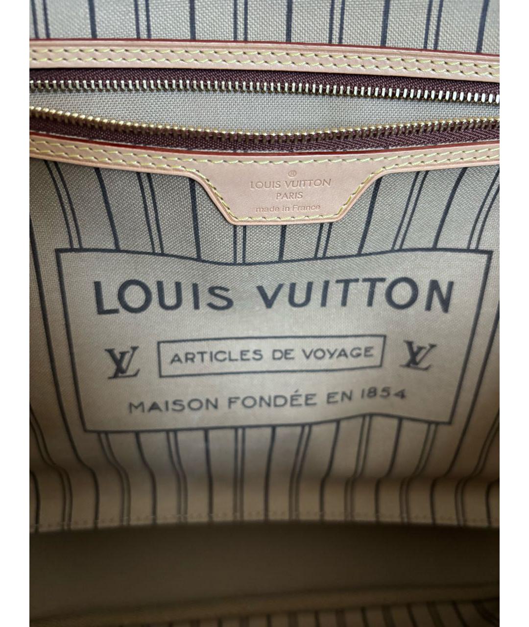 LOUIS VUITTON Коричневая кожаная сумка тоут, фото 5