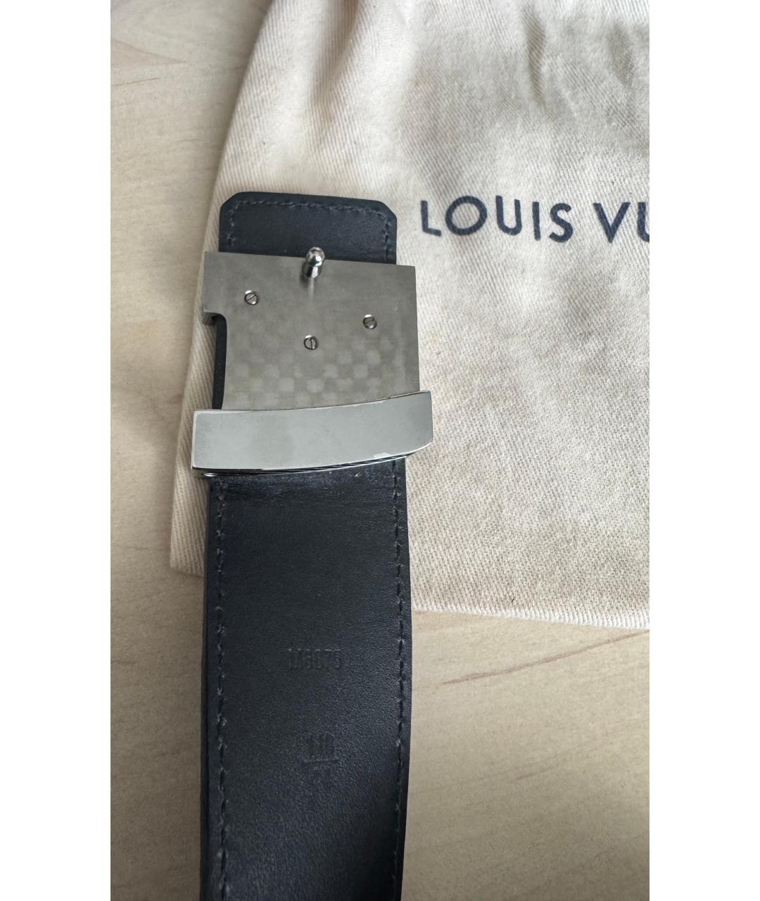 LOUIS VUITTON Темно-синий замшевый ремень, фото 3