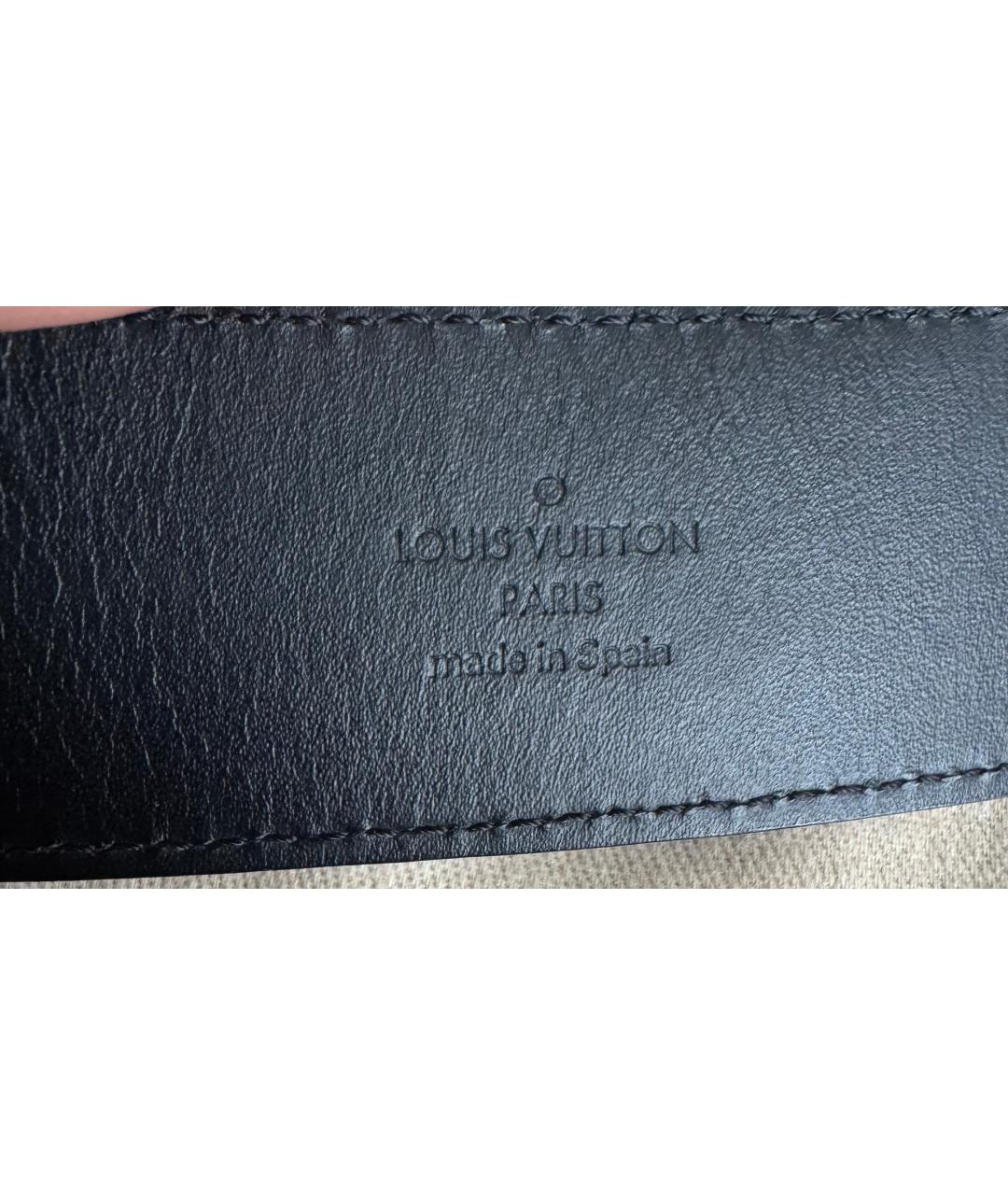 LOUIS VUITTON Темно-синий замшевый ремень, фото 2
