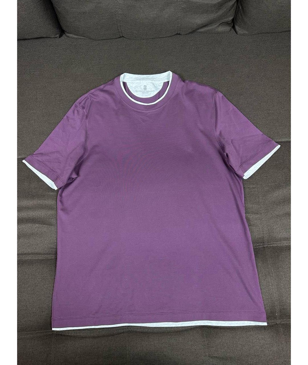 BRUNELLO CUCINELLI Фиолетовая неопреновая футболка, фото 6
