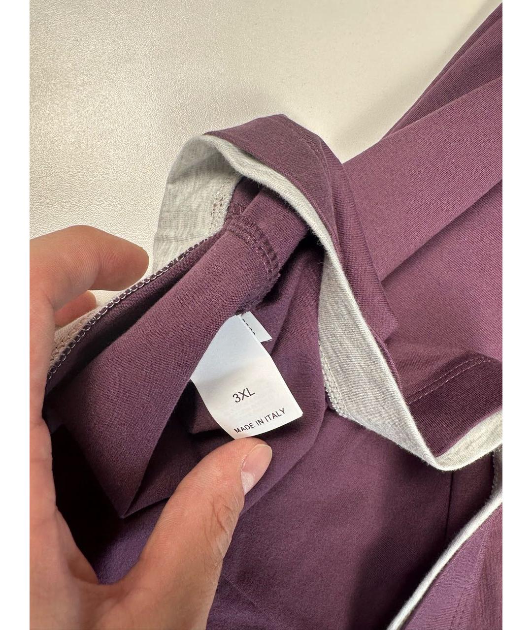 BRUNELLO CUCINELLI Фиолетовая неопреновая футболка, фото 3