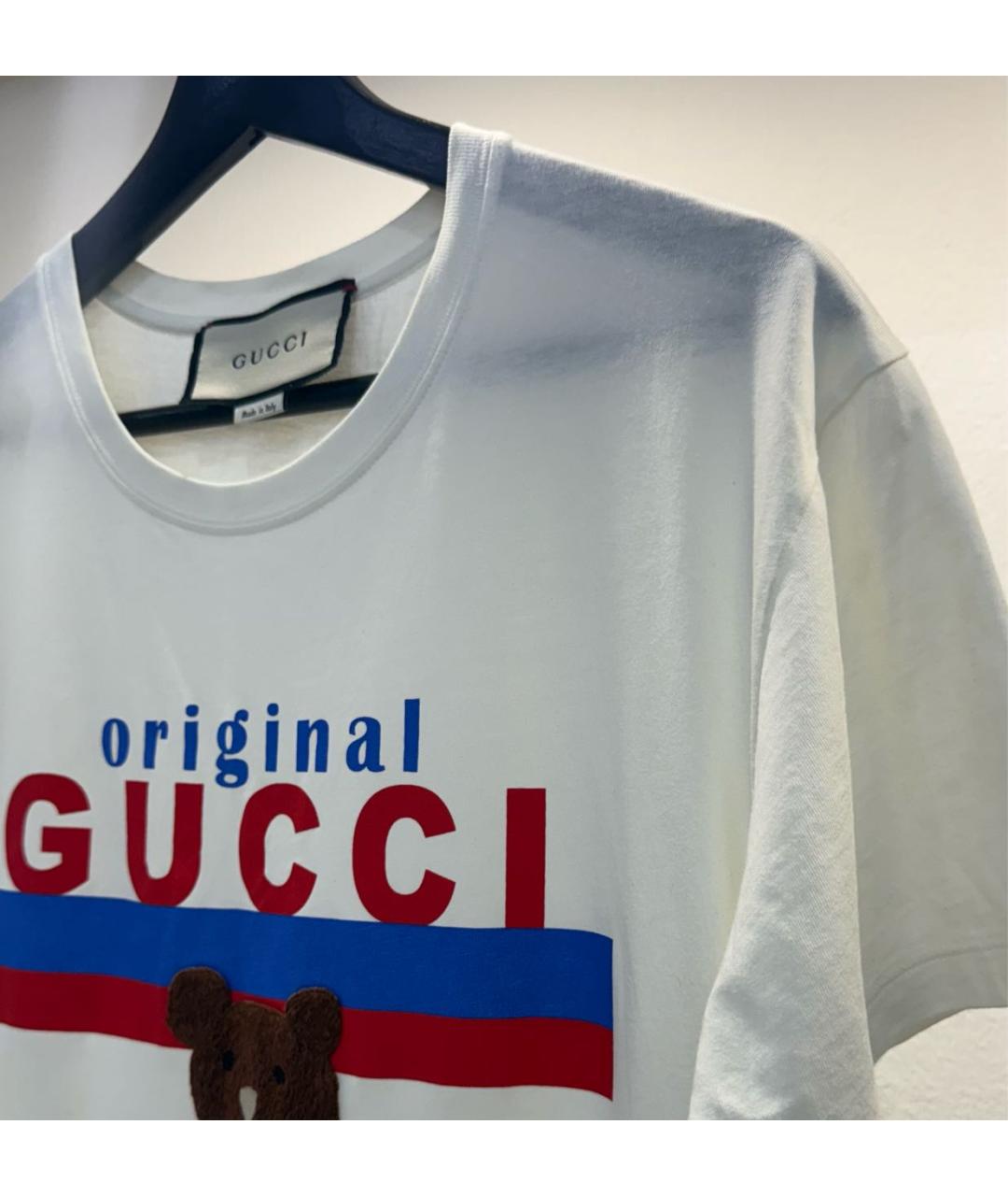 GUCCI Белая хлопковая футболка, фото 3