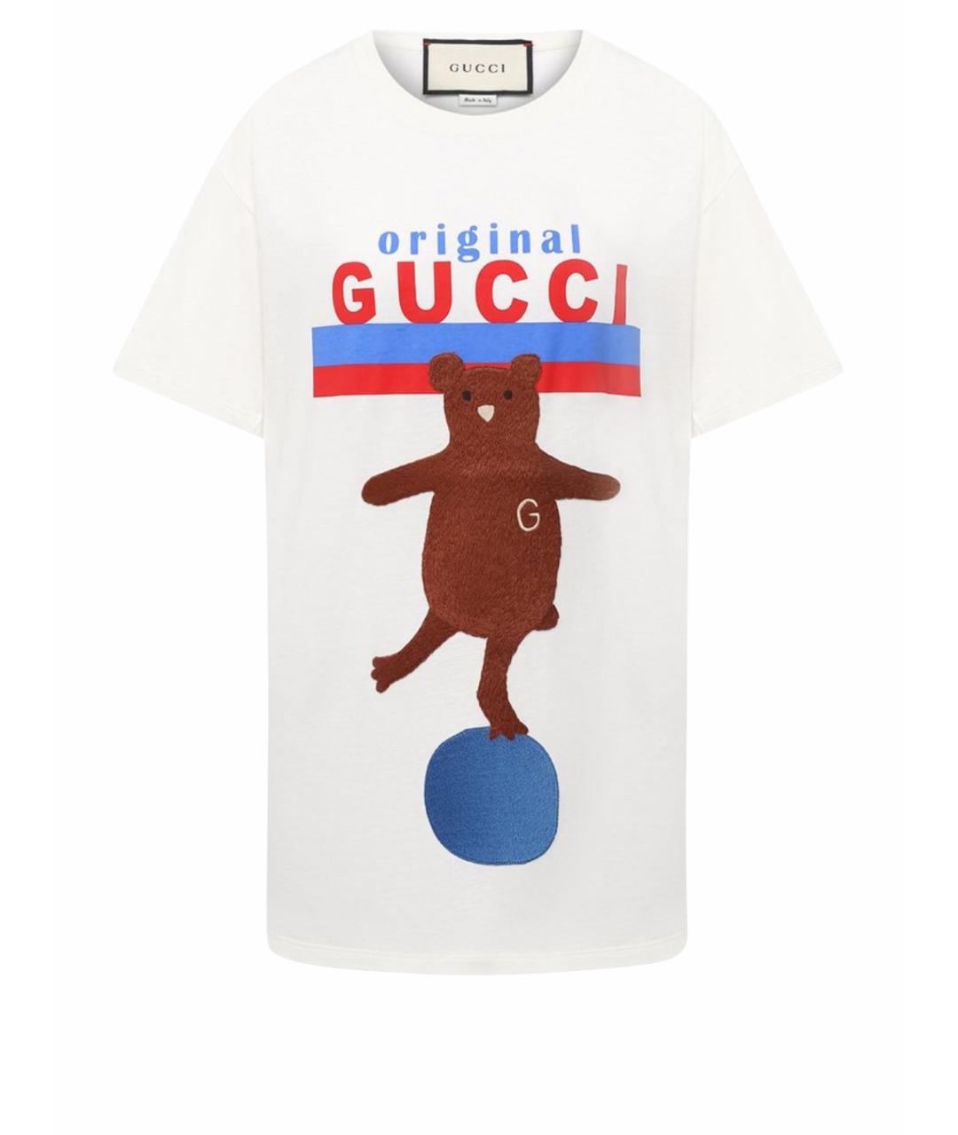GUCCI Белая хлопковая футболка, фото 1
