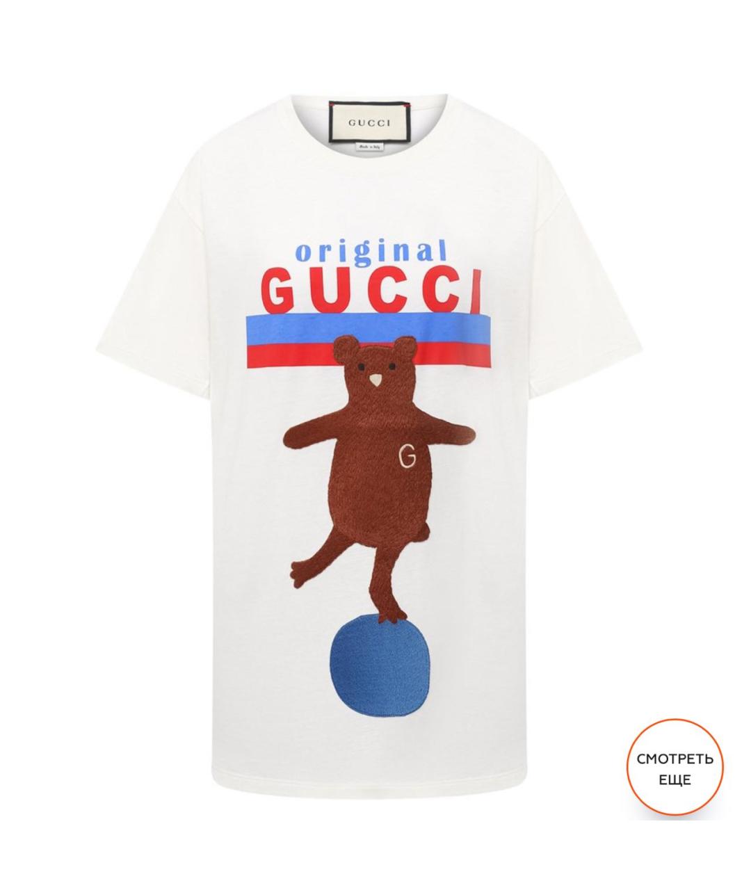 GUCCI Белая хлопковая футболка, фото 7