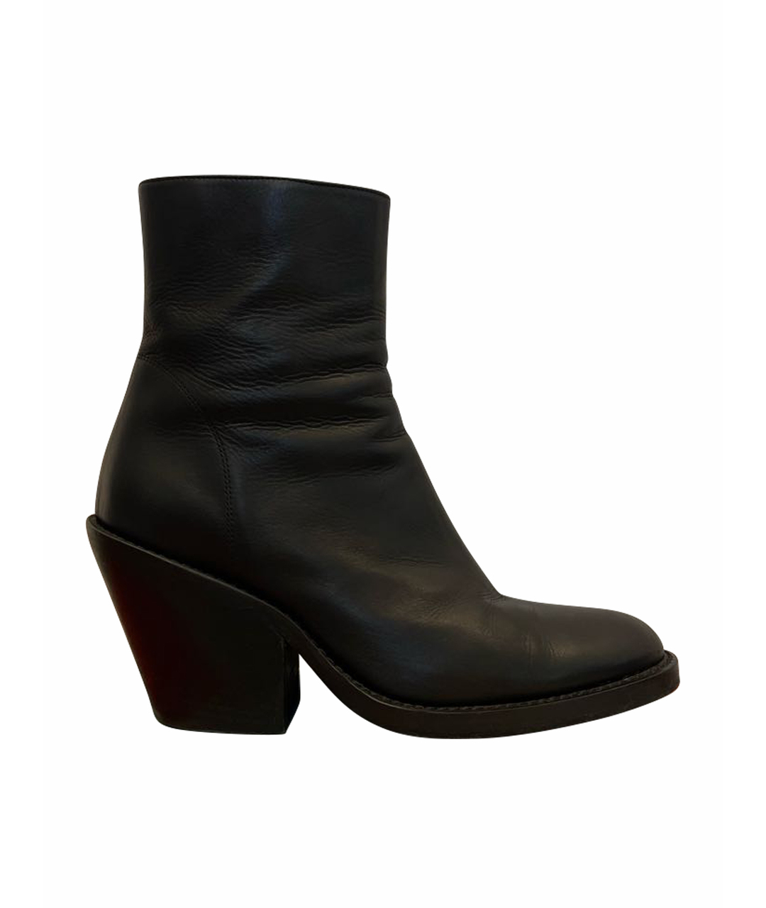 ANN DEMEULEMEESTER Черные кожаные сапоги, фото 1
