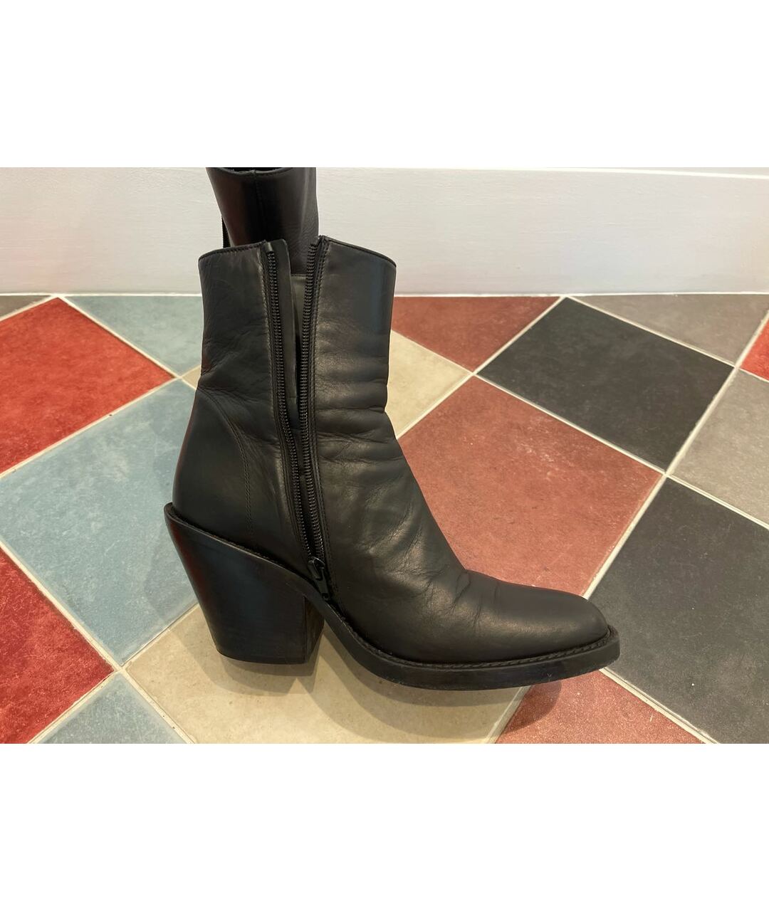 ANN DEMEULEMEESTER Черные кожаные сапоги, фото 5