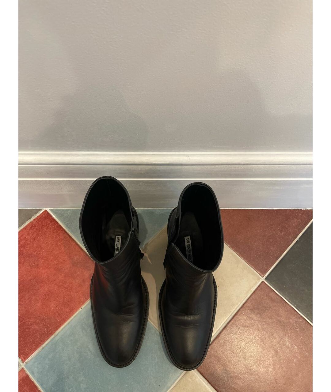ANN DEMEULEMEESTER Черные кожаные сапоги, фото 3