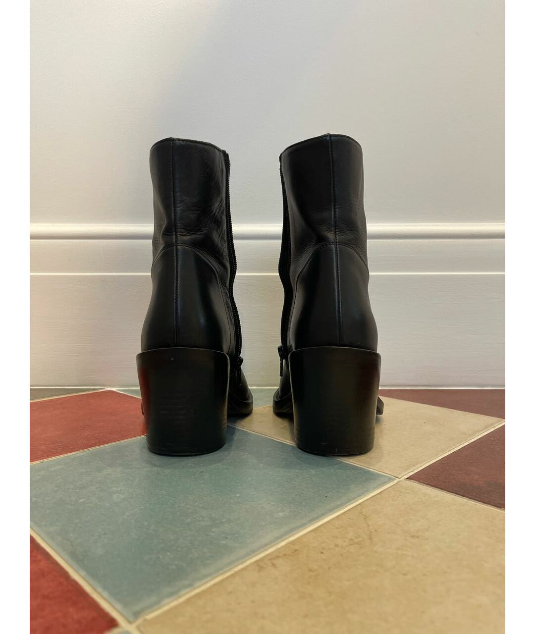 ANN DEMEULEMEESTER Черные кожаные сапоги, фото 4