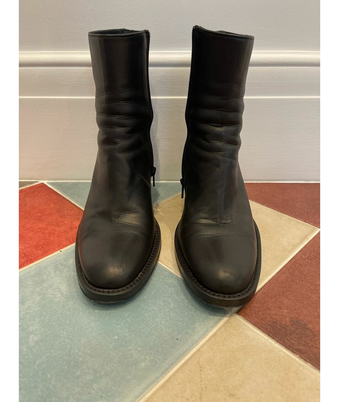 ANN DEMEULEMEESTER Черные кожаные сапоги, фото 2