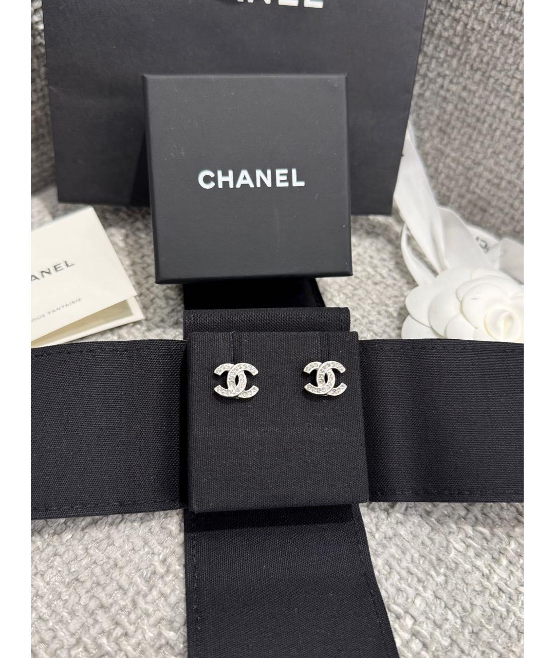CHANEL Серебряные металлические серьги, фото 4